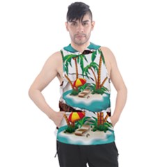Coconut And Holiday Beach Food Men s Sleeveless Hoodie by Jancukart