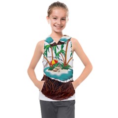 Coconut And Holiday Beach Food Kids  Sleeveless Hoodie by Jancukart