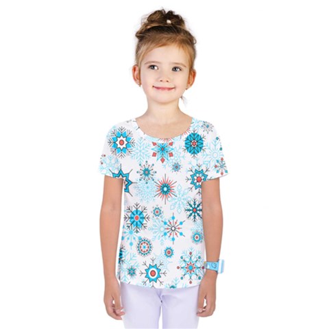 Beautifule Snowflake Decorative Pattern Seamless Kids  One Piece Tee by Jancukart
