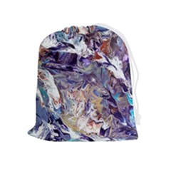 Abstract Cross Currents Drawstring Pouch (xl) by kaleidomarblingart