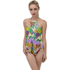Illustration-pattern-abstract Go With The Flow One Piece Swimsuit by Pakrebo