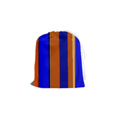 Abstract Blue And Orange 930 Drawstring Pouch (small) by KorokStudios