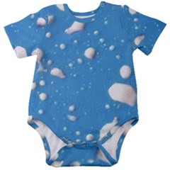 Ice Cream Bubbles Texture Baby Short Sleeve Onesie Bodysuit by dflcprintsclothing