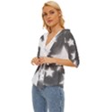 Snowflakes And Star Patterns Grey Stars Lightweight Drawstring Hooded Top View2