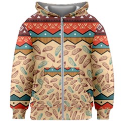 Ethnic Tribal Pattern Background Kids  Zipper Hoodie Without Drawstring by Vaneshart