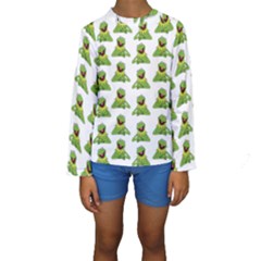 Kermit The Frog Kids  Long Sleeve Swimwear by Valentinaart