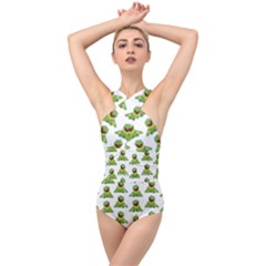 Kermit The Frog Cross Front Low Back Swimsuit by Valentinaart