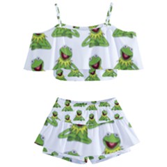 Kermit The Frog Kids  Off Shoulder Skirt Bikini by Valentinaart