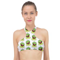 Kermit The Frog High Neck Bikini Top by Valentinaart