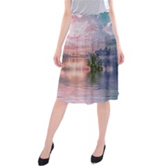 Nature Water Outdoors Travel Exploration Midi Beach Skirt by danenraven