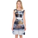 River Nature Stream Brook Water Rocks Landscape Capsleeve Midi Dress View1