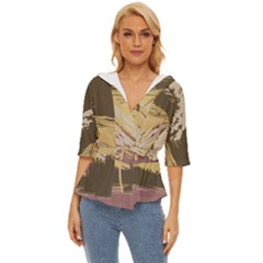 Boom Eruption Forest Mountain News Scary Volcano Lightweight Drawstring Hooded Top by danenraven