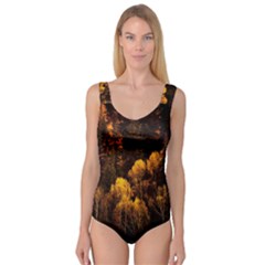 Autumn Fall Foliage Forest Trees Woods Nature Princess Tank Leotard  by danenraven