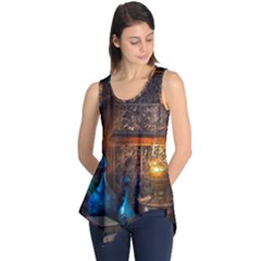 Blue Coffee Cups Cups Coffee Snack Blue Color Sleeveless Tunic by danenraven