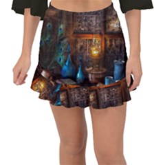 Blue Coffee Cups Cups Coffee Snack Blue Color Fishtail Mini Chiffon Skirt by danenraven