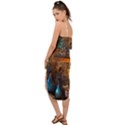 Blue Coffee Cups Cups Coffee Snack Blue Color Waist Tie Cover Up Chiffon Dress View2