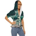 Sea Ocean Waves Seascape Beach Lightweight Drawstring Hooded Top View3