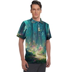 Magical Forest Forest Painting Fantasy Men s Polo Tee by danenraven