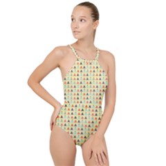  X Mas Texture Pack 5 High Neck One Piece Swimsuit by artworkshop