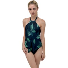 Leaves Pattern Go With The Flow One Piece Swimsuit by artworkshop