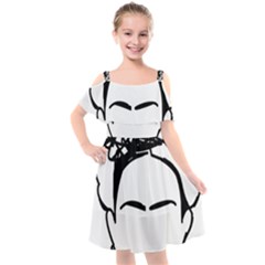 Frida Kahlo  Kids  Cut Out Shoulders Chiffon Dress by Sobalvarro