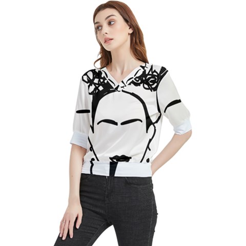 Frida Kahlo  Quarter Sleeve Blouse by Sobalvarro