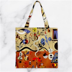Carnival Of The Harlequin Art Zipper Grocery Tote Bag by danenraven