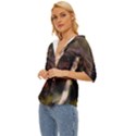 Waterfall Cascade Mountains Cliffs Northern Lights Lightweight Drawstring Hooded Top View2