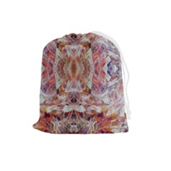 Pastels Kaleidoscope Drawstring Pouch (large) by kaleidomarblingart