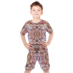 Pastels Kaleidoscope Kids  Tee And Shorts Set by kaleidomarblingart