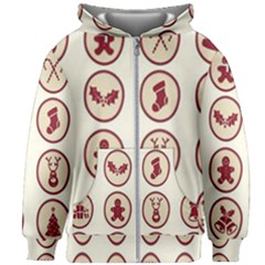 Christmas Winter Symbols Kids  Zipper Hoodie Without Drawstring by artworkshop