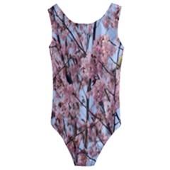 Japanese Sakura Background Kids  Cut-out Back One Piece Swimsuit by artworkshop