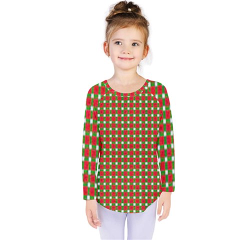 Lumberjack Plaid, Buffalo Plaid, Kids  Long Sleeve Tee by artworkshop