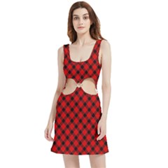 Lumberjack Plaid Velour Cutout Dress by artworkshop