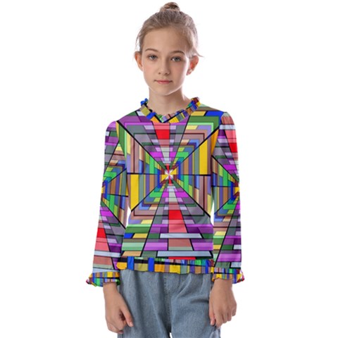 Art Background Abstract Kids  Frill Detail Tee by artworkshop