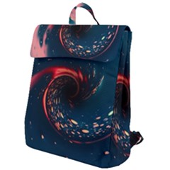 Fluid Swirl Spiral Twist Liquid Abstract Pattern Flap Top Backpack by Ravend