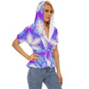 Snowflake Kaleidoscope Template Background Lightweight Drawstring Hooded Top View3