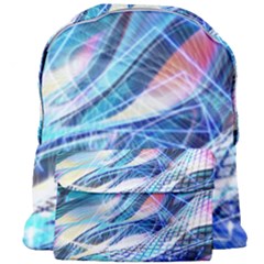 Background Neon Geometric Cubes Colorful Lights Giant Full Print Backpack by Ravend