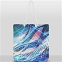 Background Neon Geometric Cubes Colorful Lights Full Print Rope Handle Tote (Large) View2