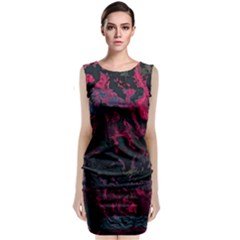 Granite Glitch Sleeveless Velvet Midi Dress by MRNStudios
