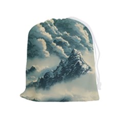 Mountains Alps Nature Clouds Sky Fresh Air Art Drawstring Pouch (xl) by Pakemis