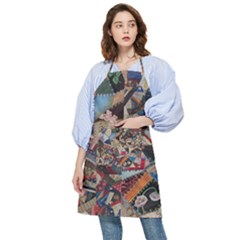 Background Embroidery Pattern Stitches Abstract Pocket Apron by Pakemis