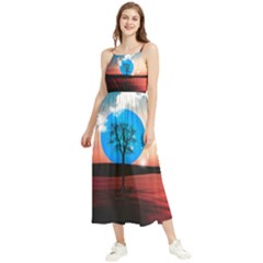 Surreal Fantasy Abstract Art Creativity Horizon Boho Sleeveless Summer Dress by Pakemis