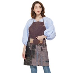 Skyline Skyscrapers Futuristic Sci-fi Panorama Pocket Apron by Pakemis