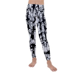 Graffiti Spray Can Characters Seamless Pattern Kids  Lightweight Velour Leggings by Pakemis