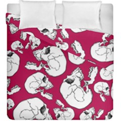 Terrible Frightening Seamless Pattern With Skull Duvet Cover Double Side (king Size) by Pakemis
