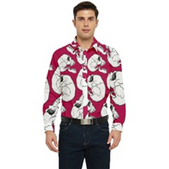 Terrible Frightening Seamless Pattern With Skull Men s Long Sleeve  Shirt by Pakemis