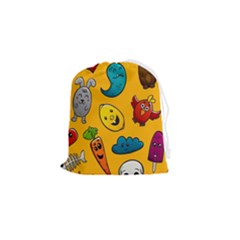 Graffiti Characters Seamless Ornament Drawstring Pouch (small) by Pakemis