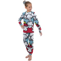 Rays Smoke Pop Art Style Vector Illustration Kids  Long Sleeve Set  by Pakemis