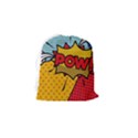 Pow Word Pop Art Style Expression Vector Drawstring Pouch (Small) View2
